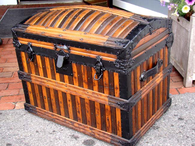 A fine American Steamer Trunk by Martin Maier of Detroit circa 1875